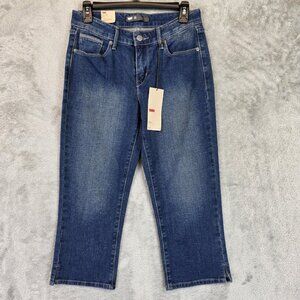 Levis Capri Jeans Womens 28 Blue Stretch Denim Mid Rise Cropped Pants Casual
